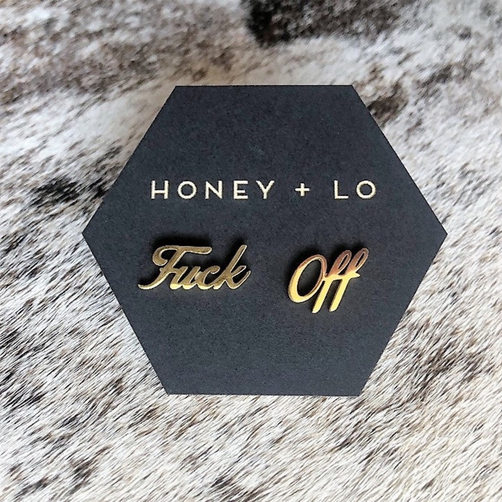 Tarnish Free F*ck Off Stud Earrings